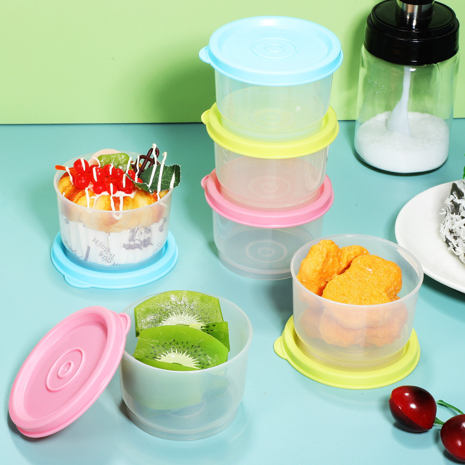 Food Prep Snacks - 6Pcs Small Food Containers with Lids