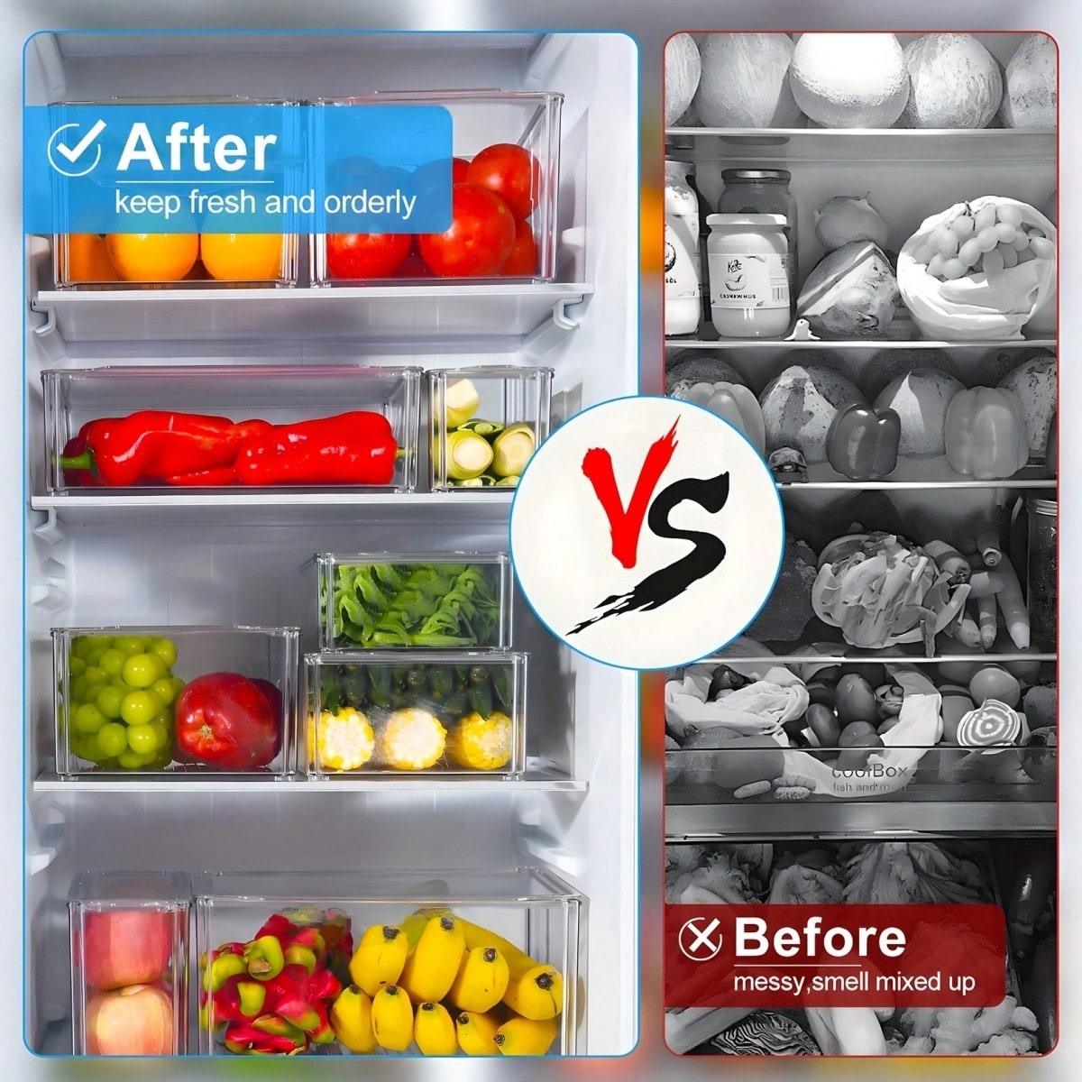 7/14 Pack Stackable Fridge Org - Food Packed Snacks recension och pris