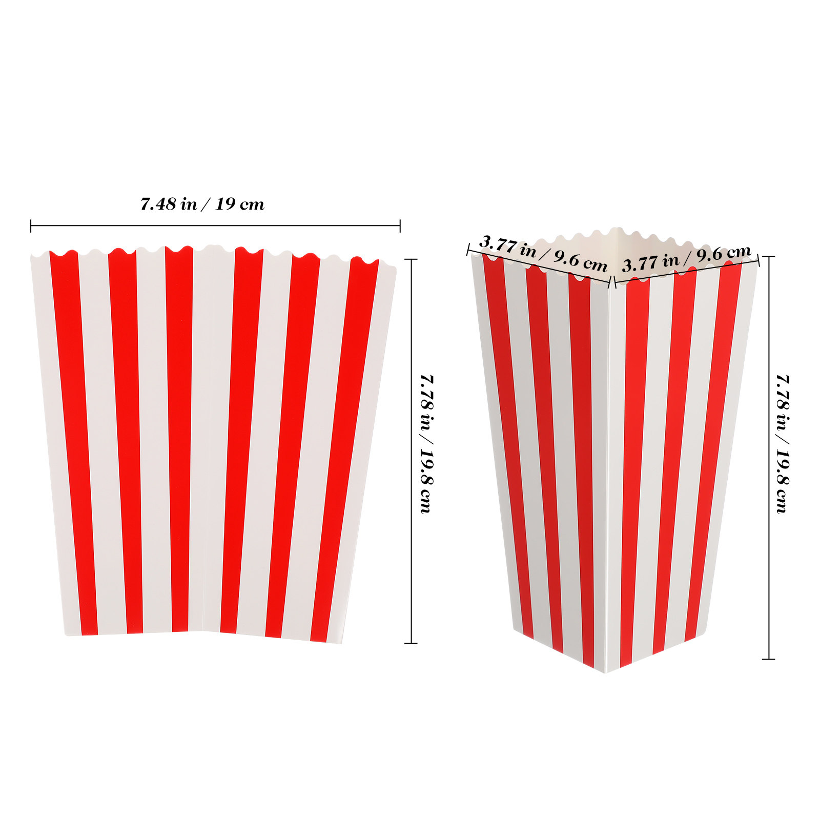 15Pcs Striped Popcorn Buckets  - Food Day Snacks recension och pris