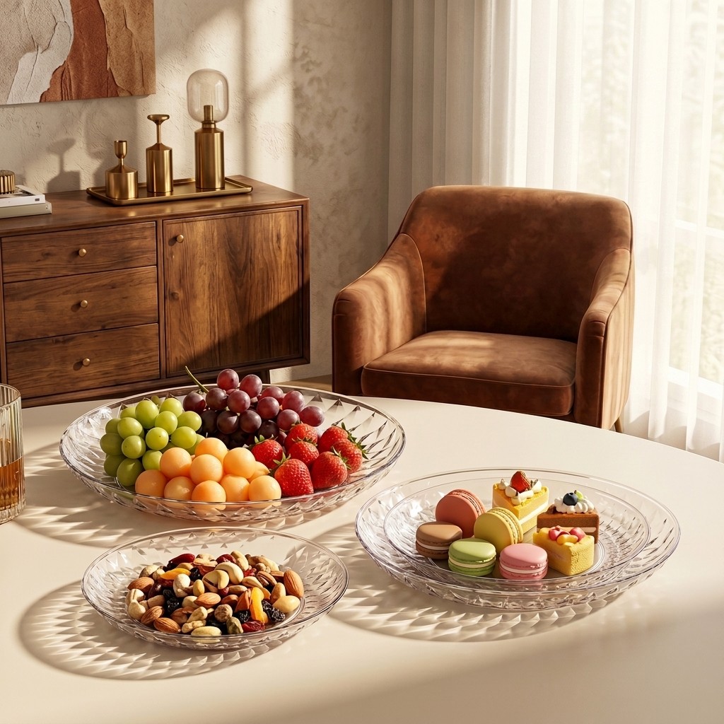 Clear Plastic Serving Tray Rou - Food Platter Snacks recension och pris