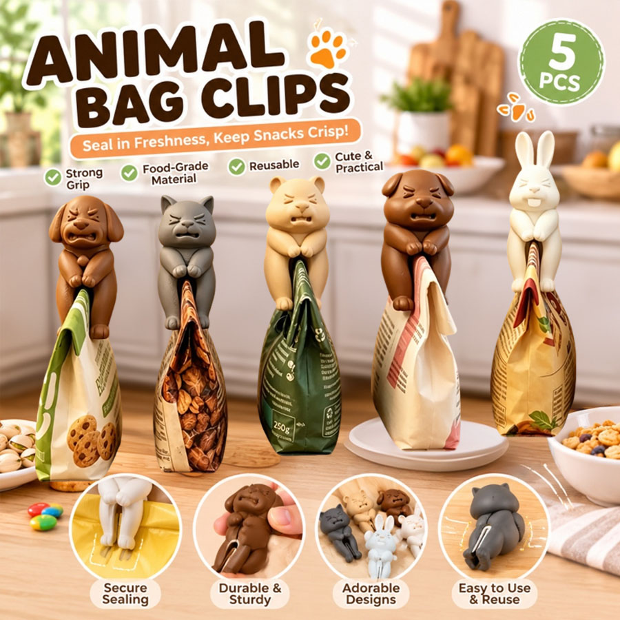 3D Animal Snack Bag Clips 1/5  - Food Packed Snacks recension och pris
