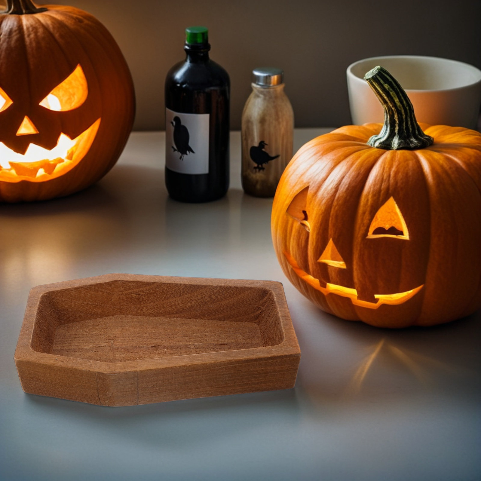 Wooden Coffin Shaped Serving T - Food Platter Snacks recension och pris
