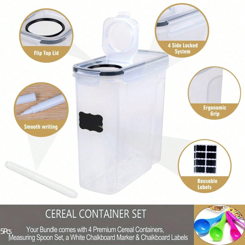 4 Pack Airtight Cereal Dry Foo - Food Packed Snacks recension och pris