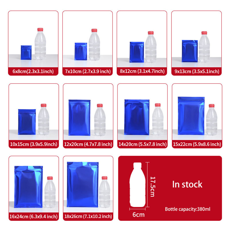 100pcs Matte Blue Foil Zipper  - Food Snack recension och pris
