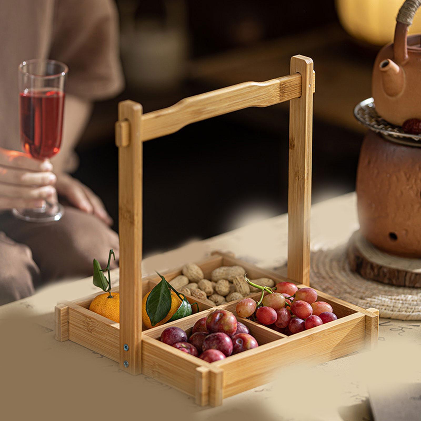 Bamboo Nuts Platter Tray Secti - Food Platter Snacks recension och pris