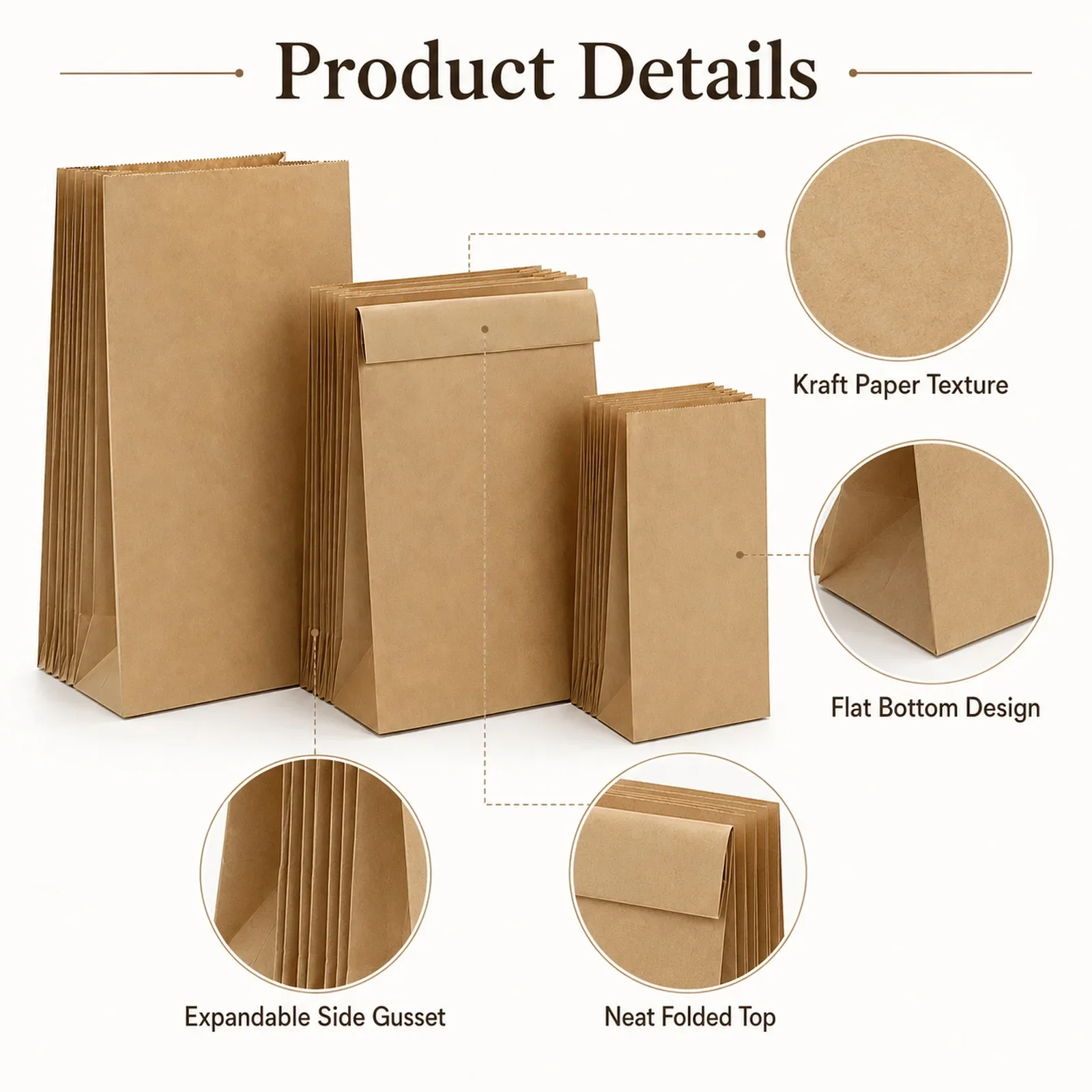 10-30Pcs Small Brown Kraft Pap - Food Day Snacks recension och pris