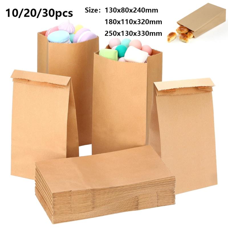 10~30pcs Brown Kraft Paper Bag - Food Day Snacks recension och pris