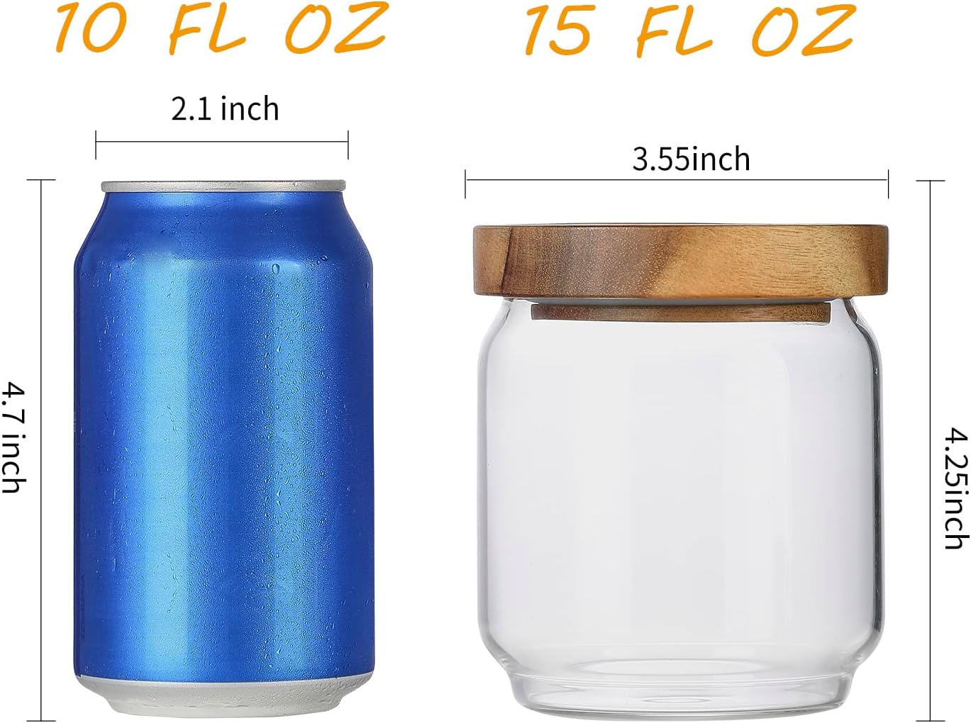 4 Pack 15oz Clear Glass Jars w - Food Packed Snacks recension och pris